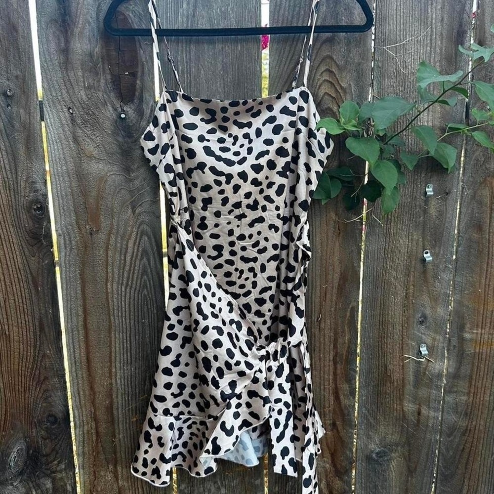 Princess Polly Cheetah‎ Wrap Sundress Size US 8 Bodycon Mini Dress